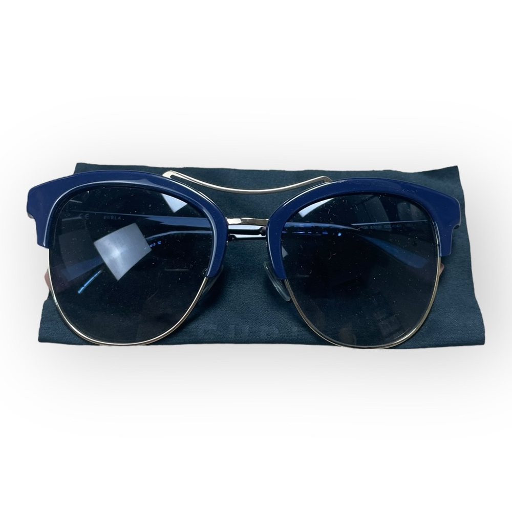 Furla Women's Sunglasses SFU138 Blue Gray Fashion Cat Eye Brand new with Case